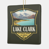 Lake Clark National Park Illustratie Reiskunst Keramisch Ornament (Links)