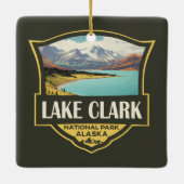 Lake Clark National Park Illustratie Reiskunst Keramisch Ornament (Achterkant)