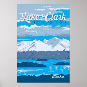 Lake Clark National Park Illustratie Reiskunst Poster