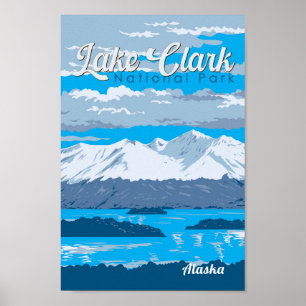 Lake Clark National Park Illustratie Reiskunst Poster