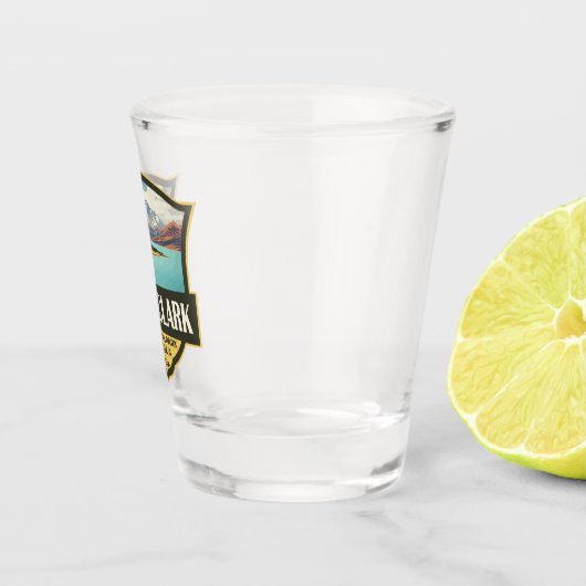 Lake Clark National Park Illustratie Reiskunst Shot Glas (Rechts)