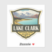 Lake Clark National Park Illustratie Reiskunst Sticker (Vel)