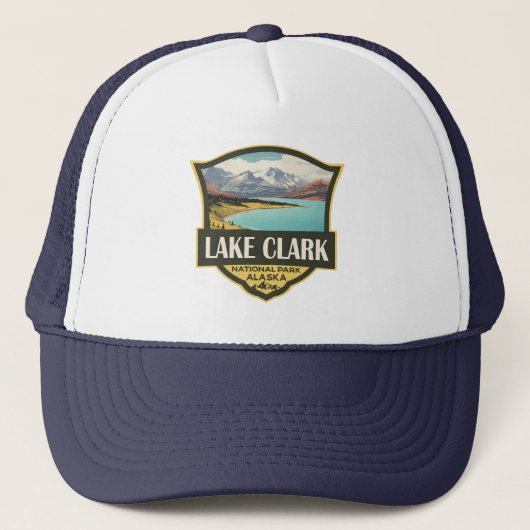 Lake Clark National Park Illustratie Reiskunst Trucker Pet (Voorkant)