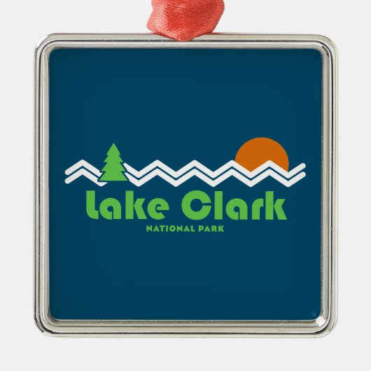 Lake Clark National Park Retro Metalen Ornament (Voorkant)