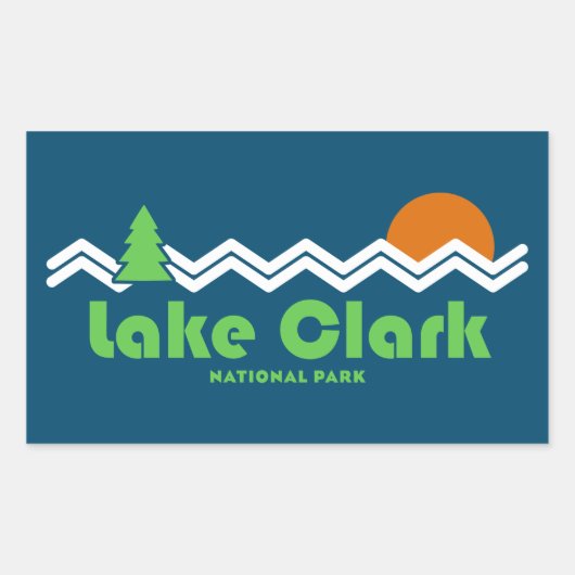 Lake Clark National Park Retro Rechthoekige Sticker (Voorkant)