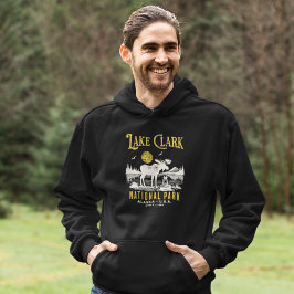 Lake Clark National Park Retro Woodland Scene Hoodie