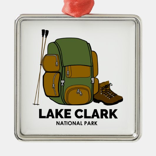 Lake Clark National Park rugzak Metalen Ornament (Voorkant)