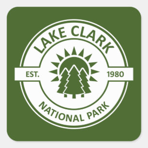 Lake Clark National Park Sun Trees Vierkante Sticker