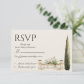 Lake Como Bestemming RSVP Kaartje (Staand voorkant)