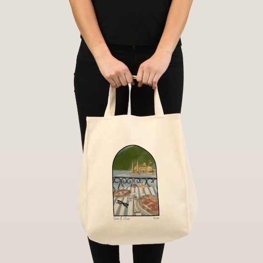 Lake Como bruiloft welkomsttassen. Huwelijksgunste Tote Bag (Voorkant (product))