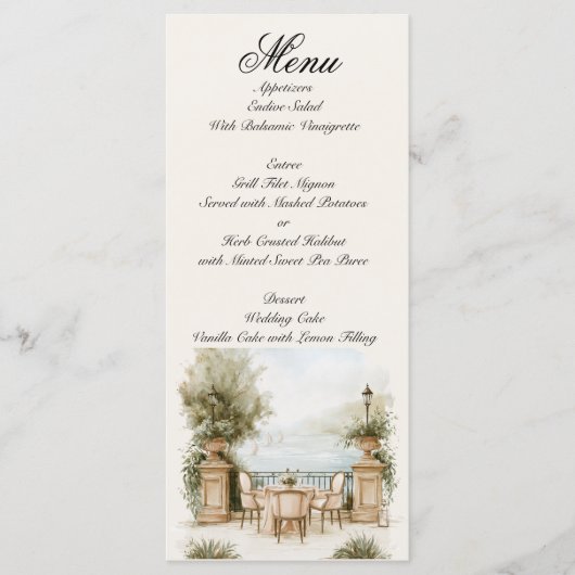 Lake Como Calligraphy Menu (Voorkant)