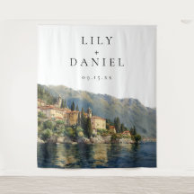 Lake Como Italiaans trouwfoto-achtergrond