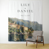 Lake Como Italiaanse bruiloft foto achtergrond Wandkleed (In situ)