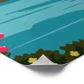 Lake Como Italië Retro  Poster (Hoek)