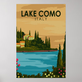 Lake Como Italië Retro Poster