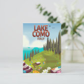 Lake Como Italië rijdt briefkaart. Briefkaart (Staand voorkant)
