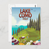 Lake Como Italië rijdt briefkaart. Briefkaart (Voorkant / Achterkant)
