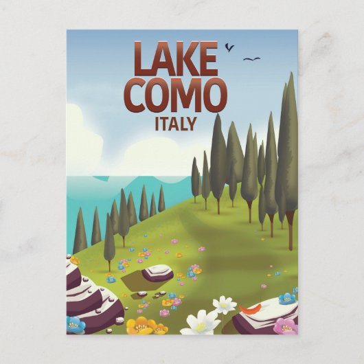 Lake Como Italië rijdt briefkaart. Briefkaart (Voorkant)