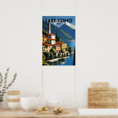 Lake Como Italië Traditionele reizen poster (Keuken)