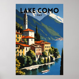 Lake Como Italië Traditionele reizen poster