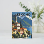 Lake Como Italië Traditionele reizen poster Briefkaart (Staand voorkant)