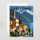 Lake Como Italië Traditionele reizen poster Briefkaart (Voorkant / Achterkant)