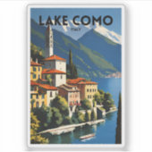 Lake Como Italië Traditionele reizen poster Sticker (Voorkant)