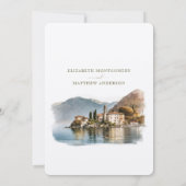 Lake Como Italy Destination Wedding Invitation Kaart (Achterkant)
