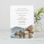 Lake Como Italy Destination Wedding Invitation Kaart (Staand voorkant)