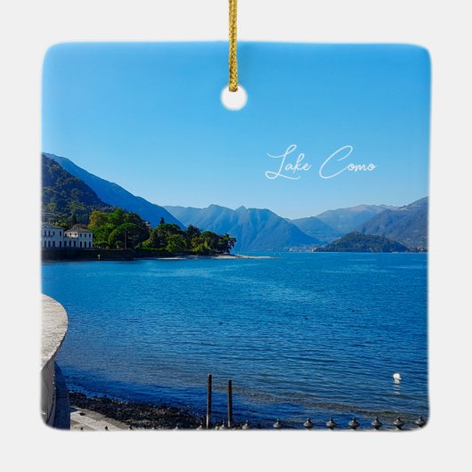 Lake Como Italy Landscape Mountains Keramisch Ornament (Achterkant)