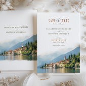 Lake Como Italy Save the Date Destination Invitati Kaart