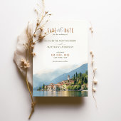 Lake Como Italy Save the Date Destination Invitati Kaart