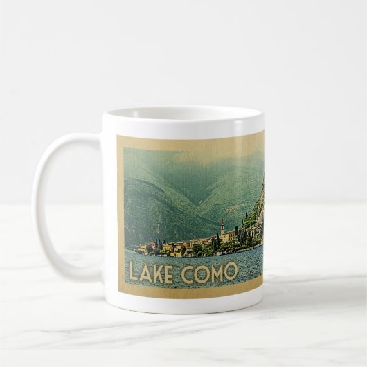 Lake Como Italy Vintage Travel Koffiemok (Links)