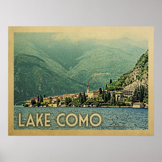 Lake Como Italy Vintage Travel Poster (Voorkant)