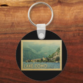 Lake Como Italy Vintage Travel Sleutelhanger (Voorkant)