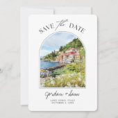 Lake Como Italy Wedding Save the Date Kaart (Voorkant)