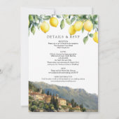 Lake Como Lemons Italian All In One Wedding Kaart (Achterkant)