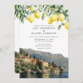 Lake Como Lemons Italian All In One Wedding Kaart (Voorkant / Achterkant)
