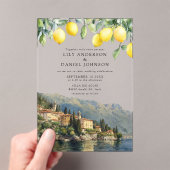 Lake Como Lemons Italian Wedding Acryl Uitnodigingen (Insitu (Draagbaar))