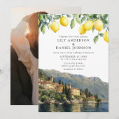 Lake Como Lemons Italy Photo Wedding Kaart (Voorkant / Achterkant)