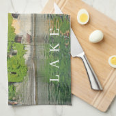 Lake Como Nesso uitzicht theedoek (Quarter Fold)