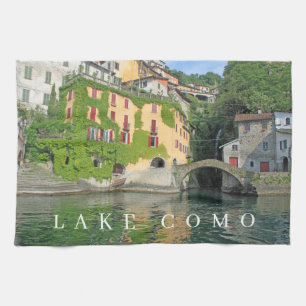 Lake Como Nesso uitzicht theedoek