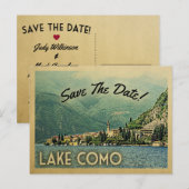 Lake Como Save the Date Menaggio Italy Aankondigingskaart (Voorkant / Achterkant)