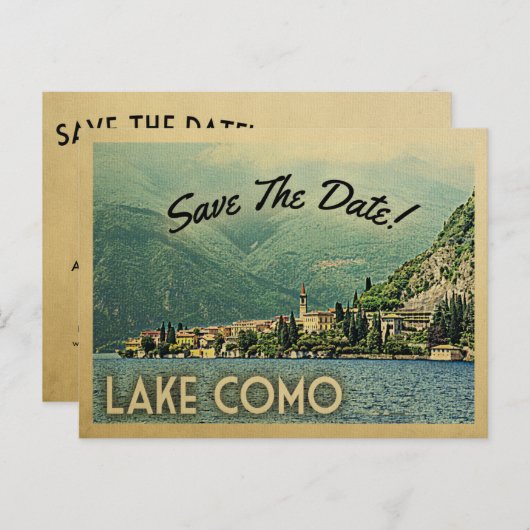 Lake Como Save the Date Menaggio Italy Aankondigingskaart (Voorkant / Achterkant)