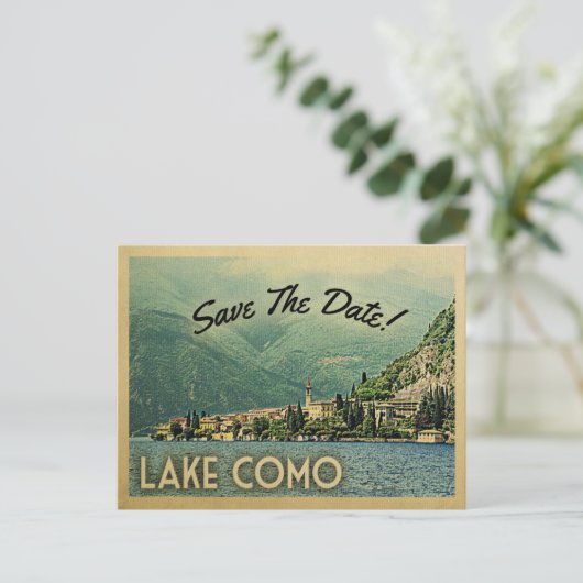 Lake Como Save the Date Menaggio Italy Aankondigingskaart (Staand voorkant)