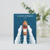 Lake Como Vintage Motorboat – Italian Travel  Briefkaart (Staand voorkant)