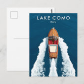 Lake Como Vintage Motorboat – Italian Travel  Briefkaart (Voorkant / Achterkant)