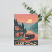 Lake Como zonsondergang Briefkaart (Staand voorkant)