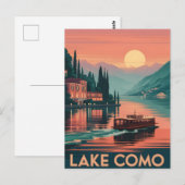 Lake Como zonsondergang Briefkaart (Voorkant / Achterkant)