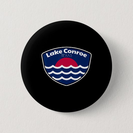 Lake Conroe Texas Vissen Ronde Button 5,7 Cm (Voorkant)